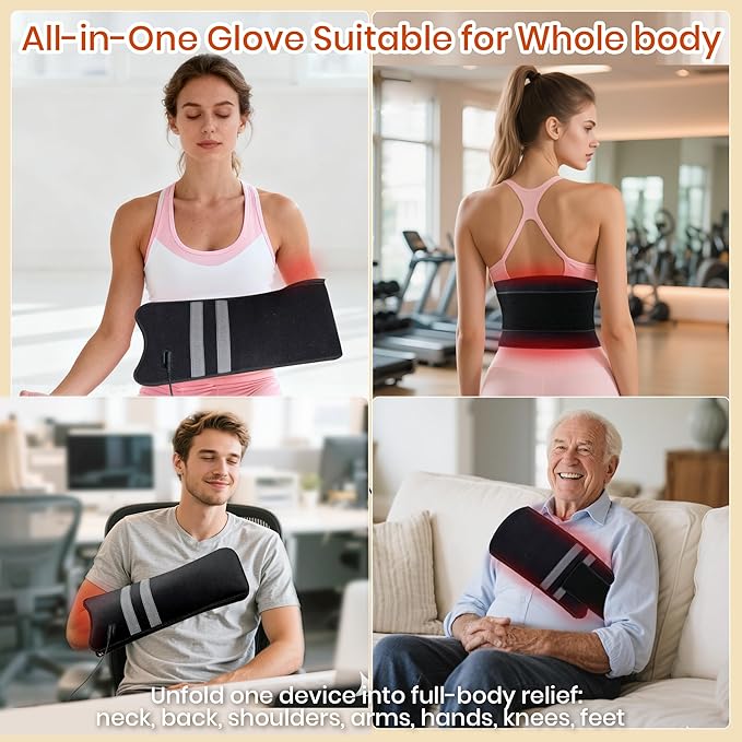 Red Light Therapy for Hands, 150 LEDs Therapy for Finger Wrist, 17"x4" Near Infrared Light Therapy & Red Light Therapy for Body, Pulse Modes, Dual Wavelength for Hands Wrist Arm