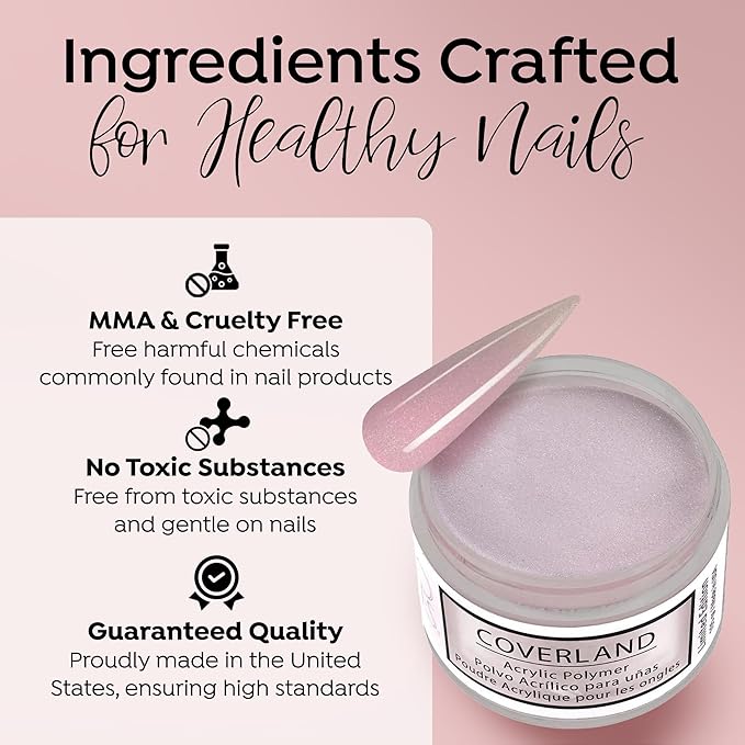 Tones Coverland Acrylic Nail Powder "Sweetie" - Limited Edition Acrylic Powder for Nail Design, Sculpting, and Masking Nail Bed Imperfections - Professional Acrylic Nail Supplies - (1.5 Oz)
