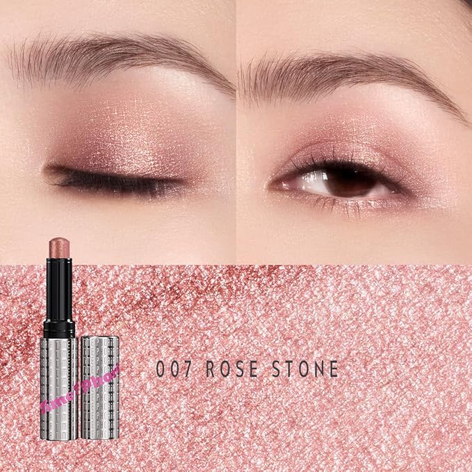 ILLUMINA JELLY EYESHADOW STICK - Long-Lasting Jelly Texture Blendable Eye Shine Stick | Crease-Proof, No Fallout, One-Swipe High-Impact Color | All-Day Wear (007 ROSE STONE)