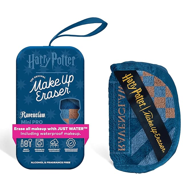 The Original MakeUp Eraser Mini PRO, Erase All Makeup With Just Water, Including Waterproof Mascara, Eyeliner, Foundation, Lipstick, Sunscreen and More! Harry Potter Ravenclaw, 1ct