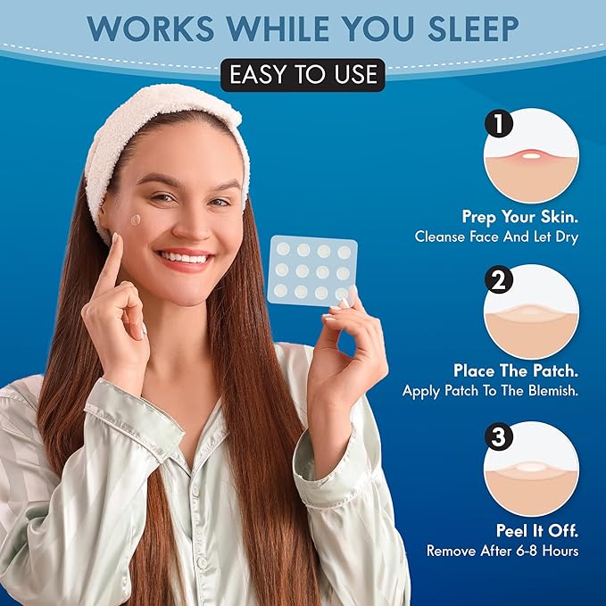 Zovira Invisible Patch-Daytime Niacinamide, Salicylic Acid, Tea Tree and Neem Oil Acne Pimple Patch (36ct) Suitable For Sensitive Skin-Tapered Edges Blends Into All Skin Tones Reduce Redness in 15 Min