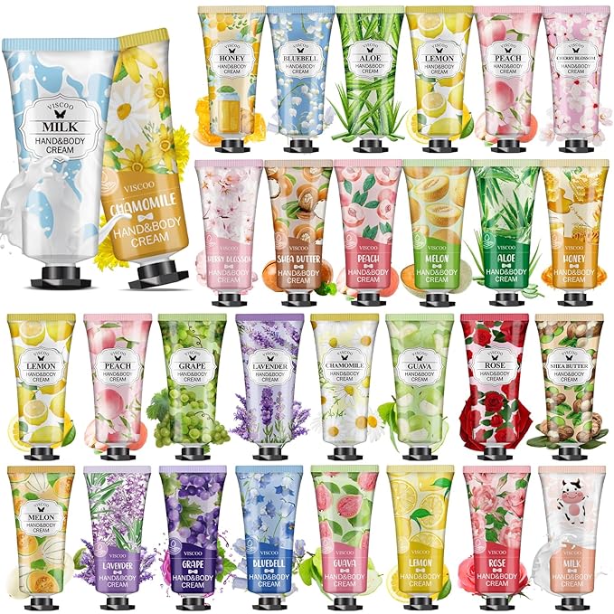 28 Pack Hand Cream Gifts Set for Women, Valentines Day Gifts for Her, Birthday Gifts for Women, Teacher Appreciation, Mini Moisturizing Hand Lotion Travel Size in Bulk for Dry Cracked Hands