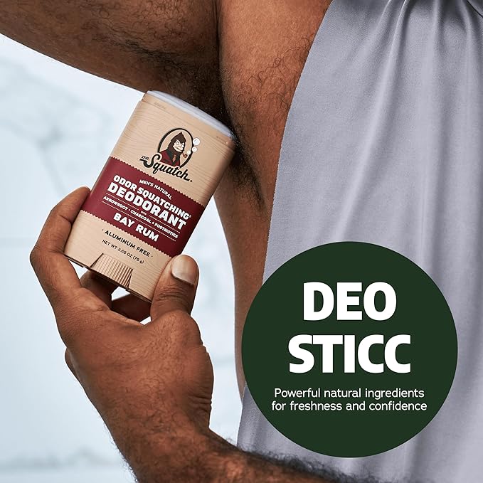 Dr. Squatch Natural Men’s Deodorant – Aluminum Free Natural Deodorant Men with Charcoal & Postbiotics for 72-Hour Odor Protection – Pine Tar + Summer Citrus, 2.65oz Stick (2-Pack)