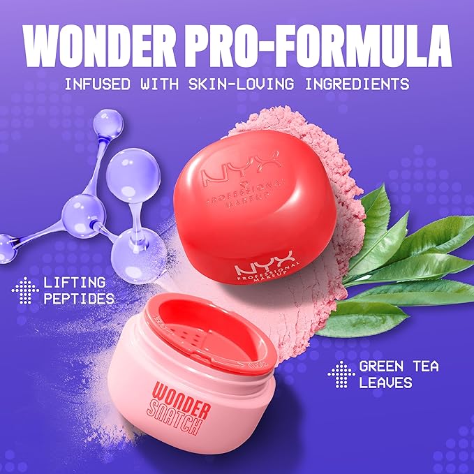 NYX PROFESSIONAL MAKEUP Wonder Snatch Setting Powder, Lifting Loose Powder With Up To 16HR Wear - Cheeky Cherry (Brightening Pink)