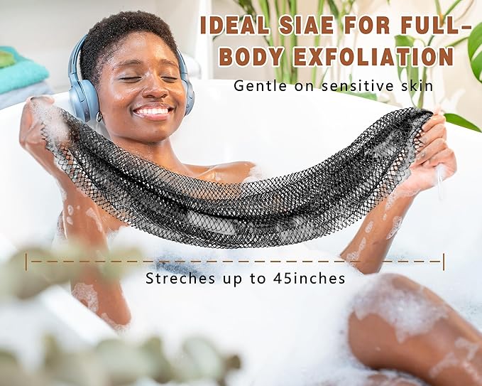 2 Pack African Net Sponge Exfoliating Body Scrubber Bath Sponge for Daily Use