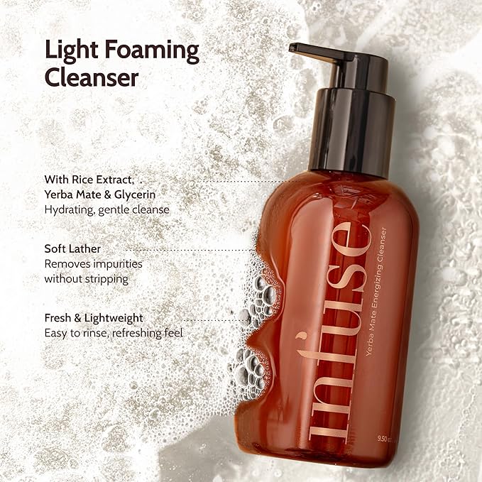 Infuse Non-Stripping Cleanser for Mature Skin | Makeup remover | pH Balanced, Hydrating Gentle Face Wash with Yerba Mate Antioxidants | The Foundation of Your Prime Ritual
