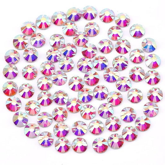 Novani Rhinestones 1440pcs SS10 Glass Rhinestones Crystal Flatback Gemstones for Crafts Nails Makeup Bags and Shoes Decoration（SS10, Crystal AB）