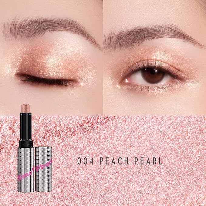 ILLUMINA JELLY EYESHADOW STICK - Long-Lasting Jelly Texture Blendable Eye Shine Stick | Crease-Proof, No Fallout, One-Swipe High-Impact Color | All-Day Wear (004 PEACH PEARL)