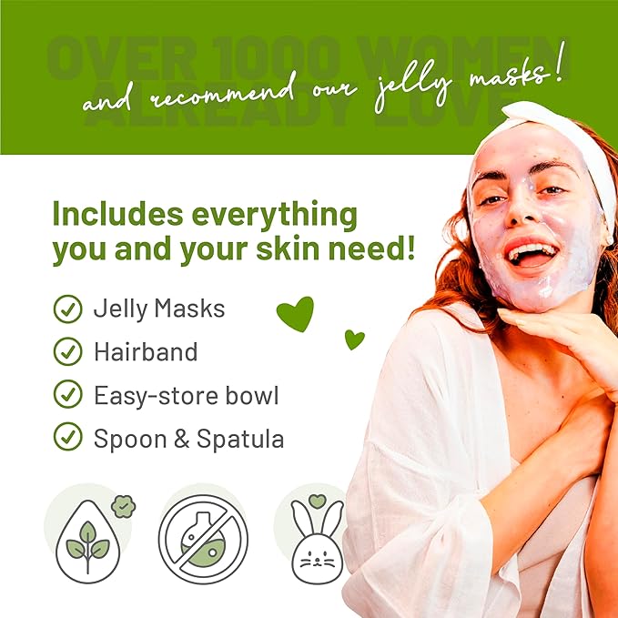 BRÜUN Peel-Off Matcha Jelly Mask for Face Care – A 23 fl oz Rubber Jar for 30 to 35 Treatments – A Skin Care Moisturizing Gel Mask of Spa Set for Men, Women and Adults
