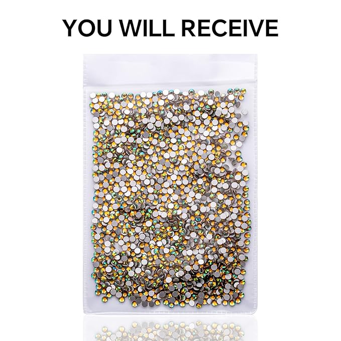 1440Pcs Dawn Light Crystal Rhinestones,Glass Flatback Rhinestones Gemstones Mini for Nail Face Makeup Art Crafts Clothes Decoration-(SS6,2.0mm,Dawn Light)