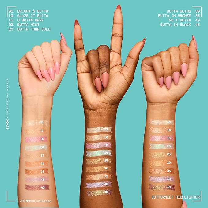 NYX PROFESSIONAL MAKEUP Buttermelt Highlighter, Powder Highlighter Makeup, With Up to 12H Wear and High Impact Glow - 10 Glaze It Butta (Light Bronze)