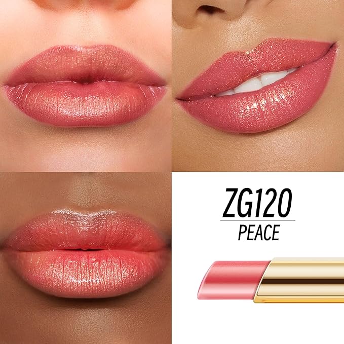 Depuplum Rose Pink Lipstick Moisturizing for Women Shimmer Tinted Lip Balm Hydrating Nourishing Lip Gloss Vegan& Cruelty Free Lip Makeup, ZG120 Peace