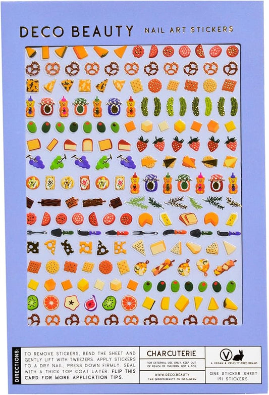 Deco Beauty Charcuterie -Super Thin & Easy-to-Apply Nail Art with The Cutest Designs-Durable & Long-Lasting Nail Art Stickers and Decals for Women, for DIY at-Home Manicures & Salon-Quality Nails