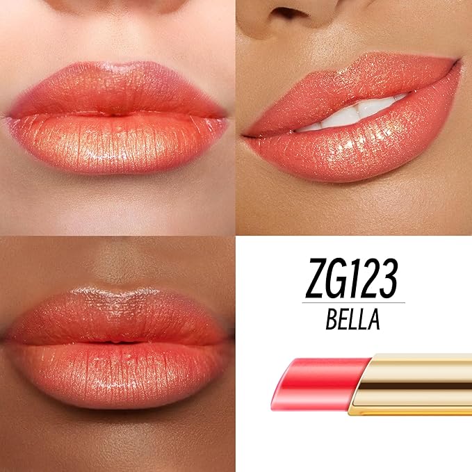 Depuplum Orange Red Lipstick Moisturizing for Women Shimmer Tinted Lip Balm Hydrating Nourishing Lip Gloss Vegan& Cruelty Free Lip Makeup, ZG123 Bella