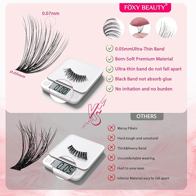Lash Clusters Kit with Bottom Lashes, Lash Extension Kit With 30D40D50D60D Fluffy Upper Wispy Lash Clusters & 2 Type Bottom Lash Clusters,EyeLash Extension Kit with Black Bond & Clear Glue 2 In 1