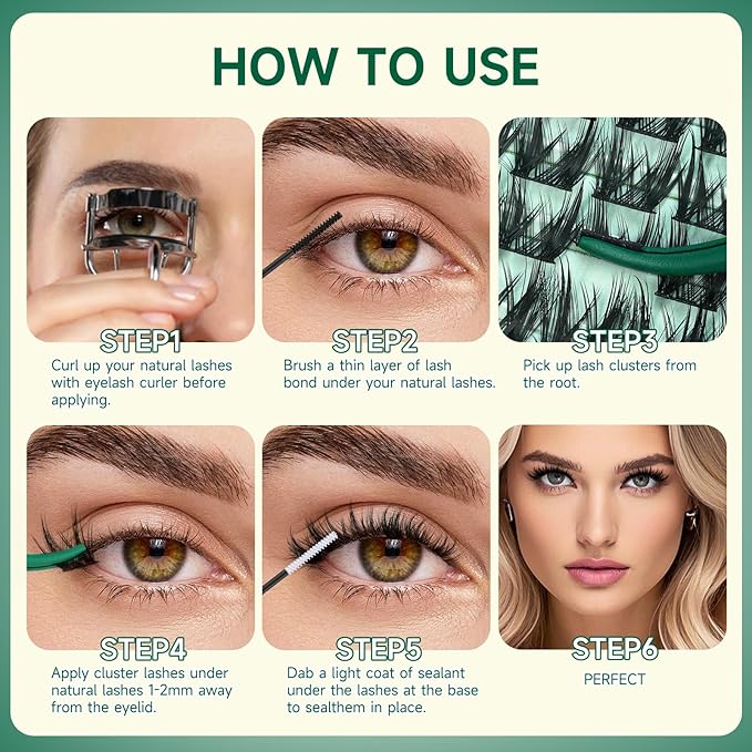 KEYYOU LASH Lash Clusters Manga Lashes 8-18mm C Curl Wispy Eyelash Clusters Ultra-Thin Natural Lashes Cluster with Spike Eyelash Extensions 120pcs Fairy False Eyelashes individual at home（F04，8-18mm）