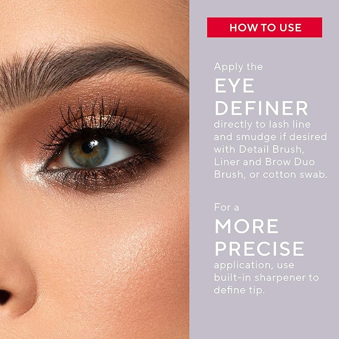 Mirabella Eye Definer & Antioxidant Infused Cream Eye liner - Ultra Pigmented Gel Eyeliner Pencil with Retractable Design, Sharpener Included - Midnight