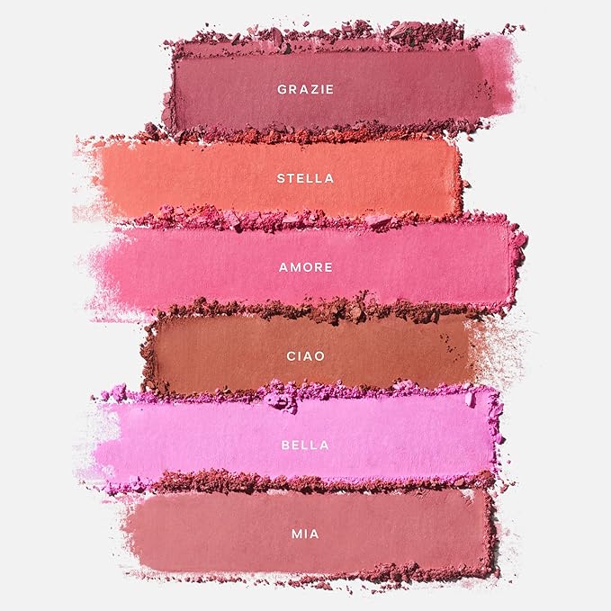 Saie SuperSuede Baked Blush - Talc-Free Powder Blush for Cheeks Infused with Hyaluronic Acid, Glycerin + Squalane - Hydrating Face Makeup for a Natural, Diffused Flush of Color - Amore (0.1 Ounce)