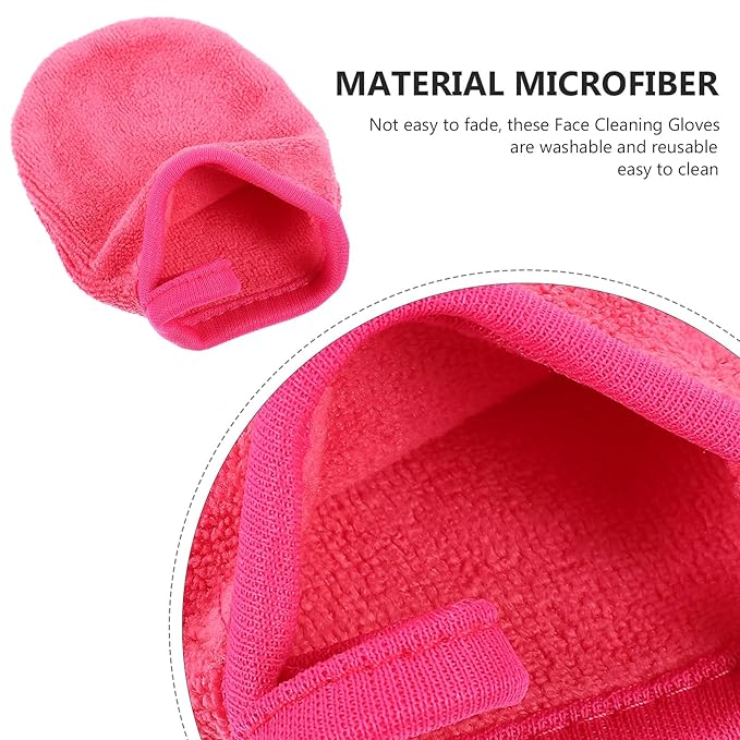 JHKNNK Reusable Makeup Remover Pads Mitt for Face, Eye, Lips, Microfiber Facial Cleansing Cloths, Efficient Pore Cleaning Face Wash Wipes for Skin Types,
