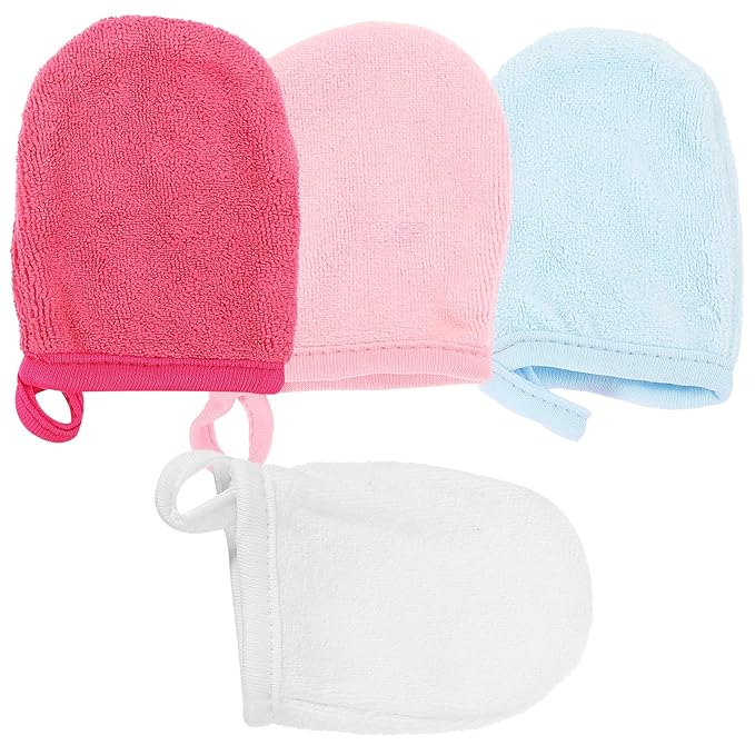 FUOYLOO Microfiber Makeup Remover Pads Mitt for Face, Eye, Lips, Gentle Facial Cleansing Cloths, Comfortable and Sturdy Face Wash Wipes for Skin Types,