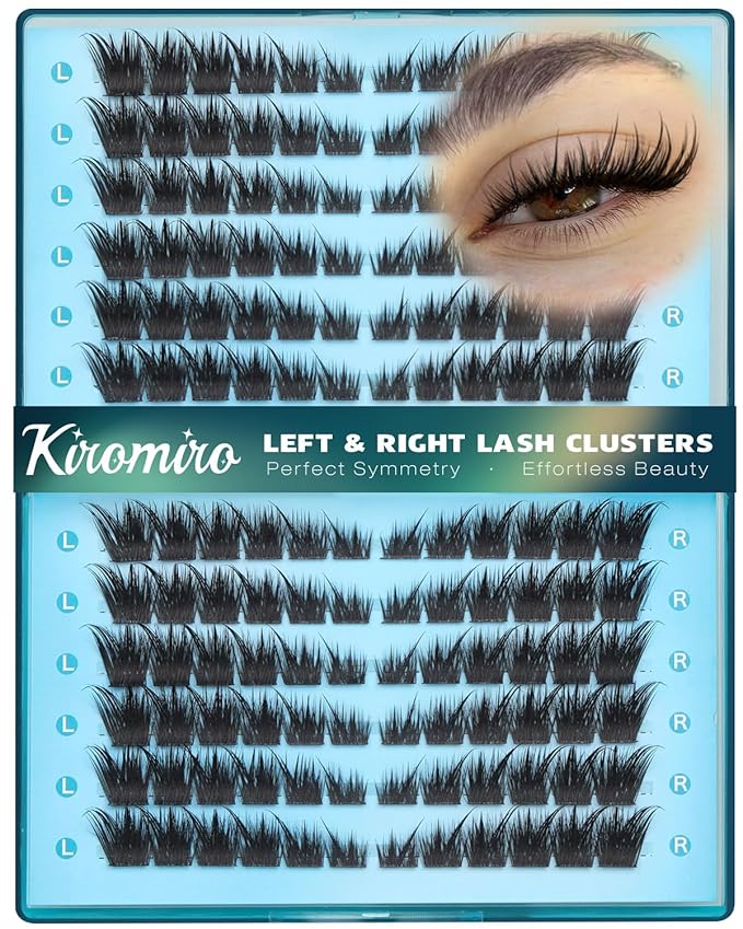 Kiromiro Lash Clusters Wispy Eyelash Clusters Left n Right Cluster Eyelash Extensions Spike Fox Eye Lash Clusters 10-18mm Volume Pre-Mapped Individual Lashes Clusters