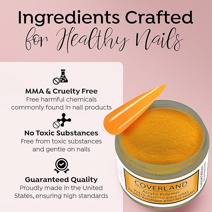 Tones Coverland Acrylic Nail Powder "Autumn Glow" - Limited Edition Acrylic Powder for Nail Design, Sculpting, and Masking Nail Bed Imperfections - Professional Acrylic Nail Supplies - (1.5 Oz)