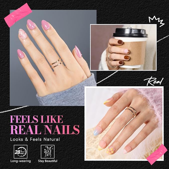 Makartt Extra Short Almond Nail Tips: 504PCS, 15 Sizes, Half Matte, Clear Artificial Fake Nails Almond Shapes - Full Cover Soft Acrylic Press On Nail Extensions Supplies Salon and DIY at Home