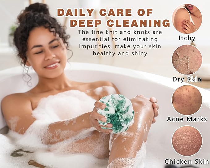 2 Pack African Net Sponge Exfoliating Body Scrubber Bath Sponge for Daily Use