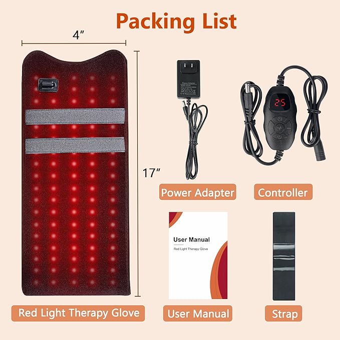 Red Light Therapy for Hands, 150 LEDs Therapy for Finger Wrist, 17"x4" Near Infrared Light Therapy & Red Light Therapy for Body, Pulse Modes, Dual Wavelength for Hands Wrist Arm
