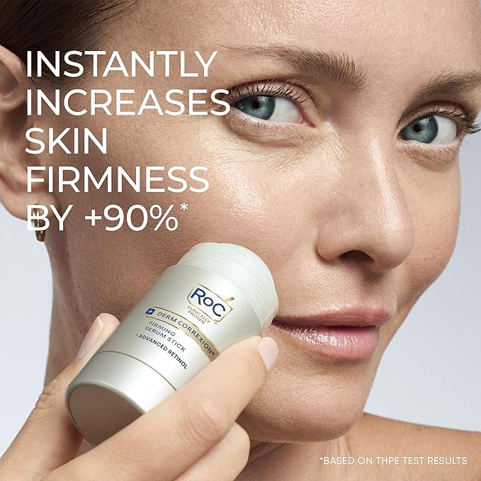 RoC Derm Correxion Retinol Firming Serum Stick with Antioxidants to Visibly Tighten and Firm Wrinkles and Laugh Lines 1.0 oz plus Retinol Eye Cream Packette