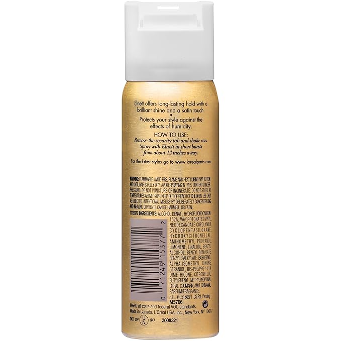 L'Oreal Paris Elnett Satin Extra Strong Hold Hairspray, Travel size, 2.2 Ounce (6 Count) (Packaging May Vary)