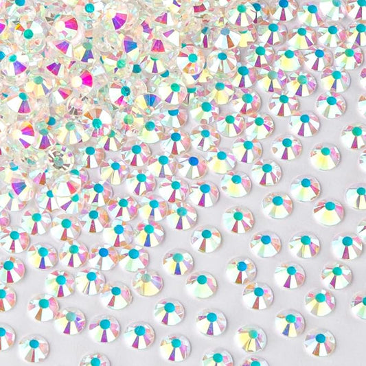 1440Pcs Transparent AB Crystal Rhinestones,Glass Flatback Rhinestones Gemstones for Nail Face Makeup Art Crafts Clothes Decoration -(SS16,4.0mm,Transparent AB)