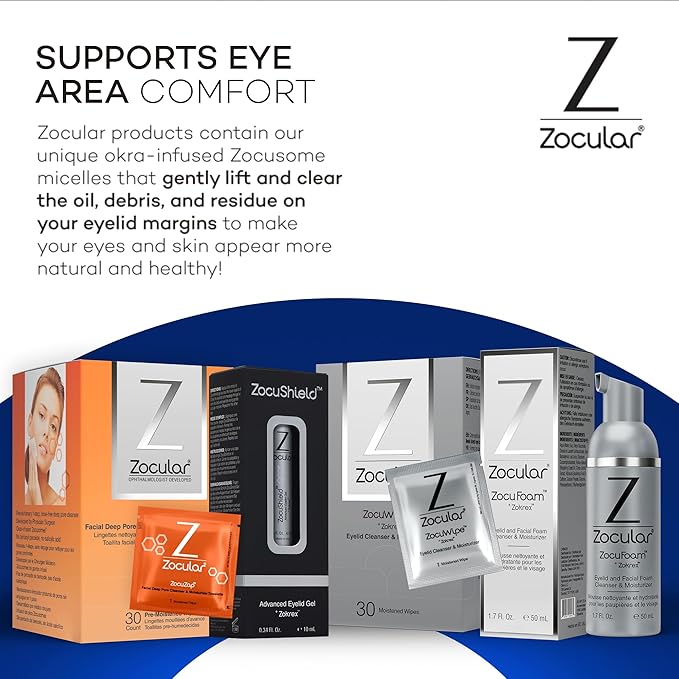 Zocular ZocuZap Face Wipes – Moisturizing Face Cleansing Wipes for Makeup Removal & Gentle Exfoliation with Natural Okra Complex – 15 Count