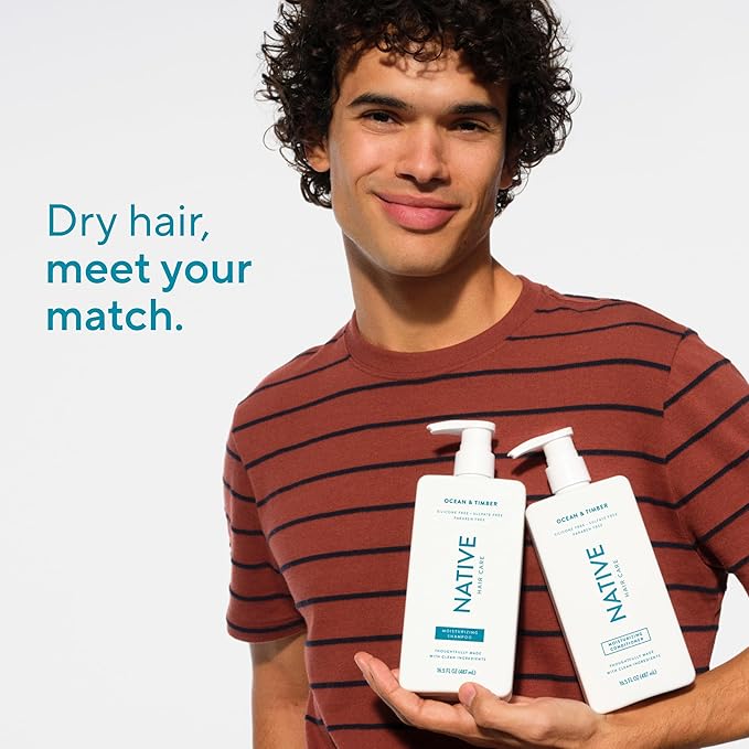 Native Ocean & Timber Shampoo and Conditioner Contain Naturally Derived Ingredients | All Hair Types, Color & Treated, Fine to Dry Damaged, Sulfate & Dye Free - 2-Pack