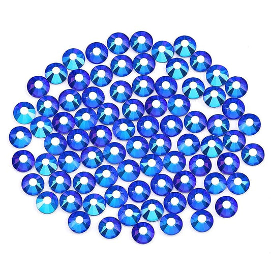 SS12 Rhinestones Crystals for Crafts, Nail Art, Makeup Bags, Shoes Decoration - Flatback Glass Gems, 1440pcs Sapphire AB