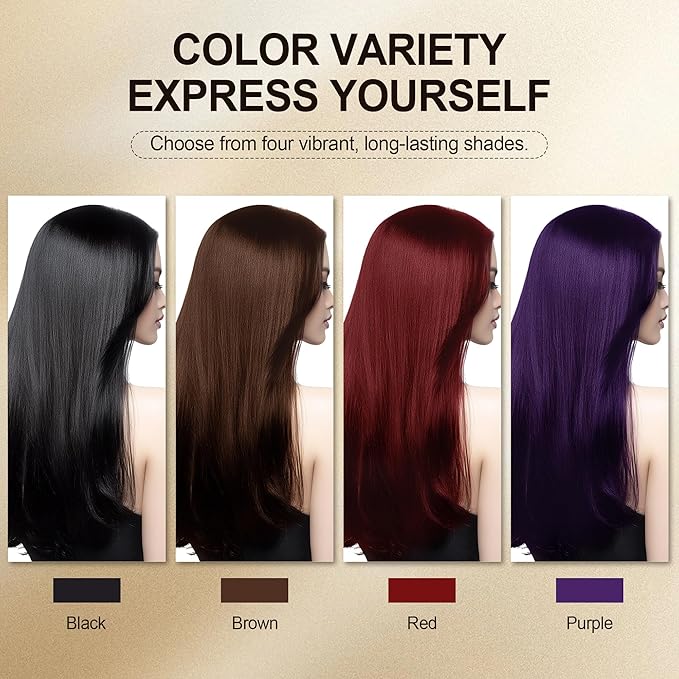 Black Hair Dye Shampoo - Herbal Color EnhancingShampoo for Deep, Rich Black Hair with Natural Botanicals and Shine