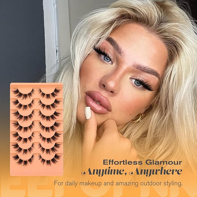 Eefofnn Lash Clusters Manga False Eyelashes Fox Eye Cluster Eyelash Extensions Wispy Individual Lashes Anime Eyelash Clusters Spiky C Curly Lash Extension 8-17mm Fake Lashes 7 Pairs Cluster Lashes
