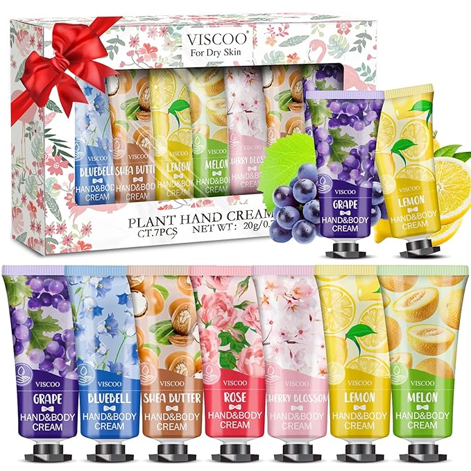 7 Pack Hand Cream Gifts Set for Women, Valentines Day Gifts for Her, Birthday Gifts for Women,Teacher Nurse Appreciation, Mini Moisturizing Hand Lotion Travel Size in Bulk for Dry Cracked Hands