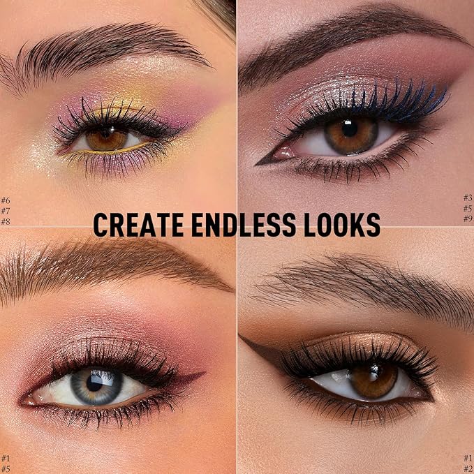 Eyeshadow Stick Shimmer Waterproof Long Wear Eye Brightener Cream to Powder Glitter Eye Shadow Crayon High Pigmented Highlighter Eye Liner Pencil Makeup Crease-Proof Buildable Color, 9 CHAMPAGNE