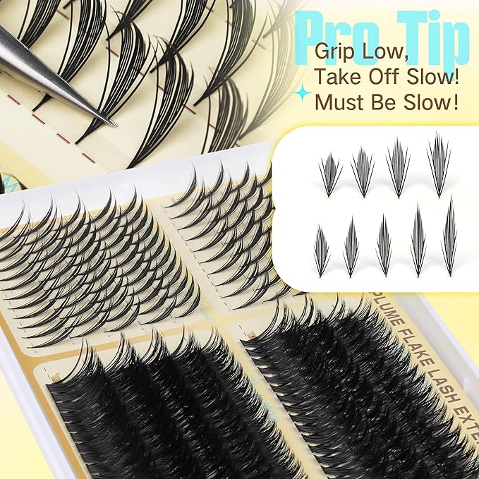 TOOCHUNAG Anime Spikes Lash Clusters 80D+100D Spiky Cluster Eyelash Extensions Volume Eyelash Clusters for DIY Plume Flake Lashes Extension 4 Styles Long Wispy individual Lashes (280pcs-12-23mm)