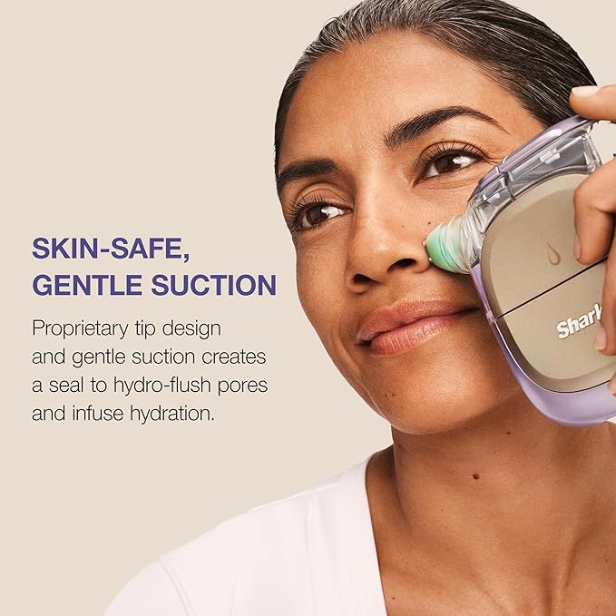 Shark FacialPro Glow at-Home Hydro-Powered Facial System with DePuffi Hot & Cold Therapy – Professional Spa Skincare Device for Pore Cleansing, Hydration, & Radiant Glow, Blue, FH320