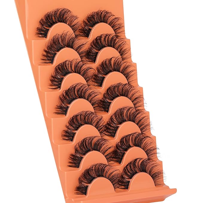 Full Cluster Lashes Natural Strips False Eyelashes Wispy Individual Lashes that Look Like Extensions 7 Pairs Multipack by Eefofnn