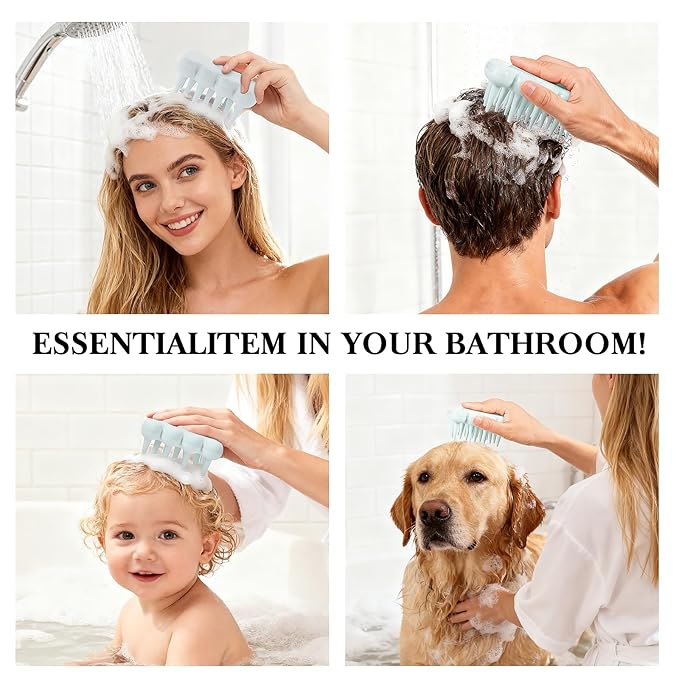 KISMETICS Luxury Shampoo Brush, Scalp Massager and Exfoliator Features Soft Bristles to Aid in Dandruff Relief, Increase Circulation, Stimulate Hair Growth for Healthy Looking Hair
