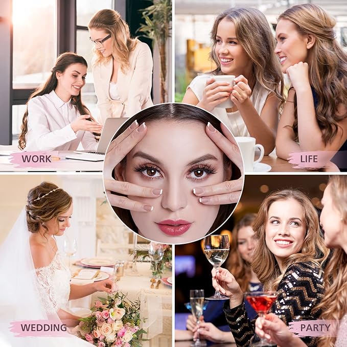 SONAFEEL Soft Mink Eyelashes 15mm Half Volume Lashes Natural Look 12Pairs 6d Fluffy Medium Strip Lashes Bulk Reusable Half Thick False Eyelashes Gift