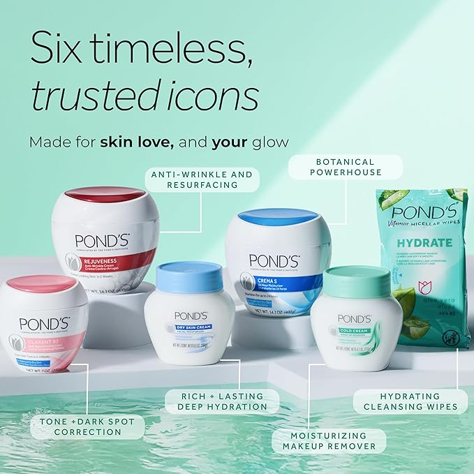 Pond's Vitamin Micellar Wipes For Dry Skin Hydrate Aloe Vera Removes Waterproof Makeup 25 Wipes