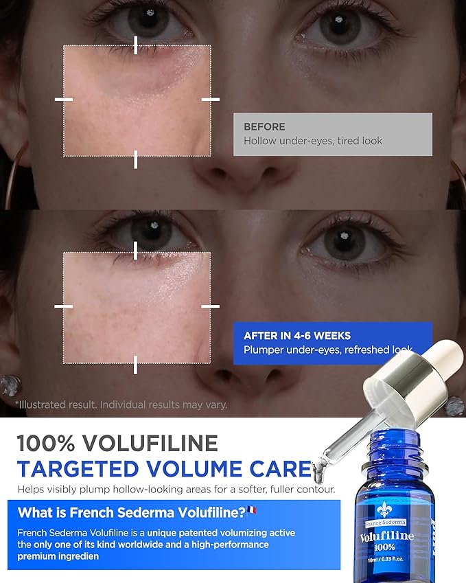 100% Volufiline Serum Skincare – Advanced Firming & Lifting Facial Ampoule from France Sederma, Intense Hydration & Skin Rejuvenation for Youthful, Perfect for Layering & DIY, 0.33 fl.oz (10ml)