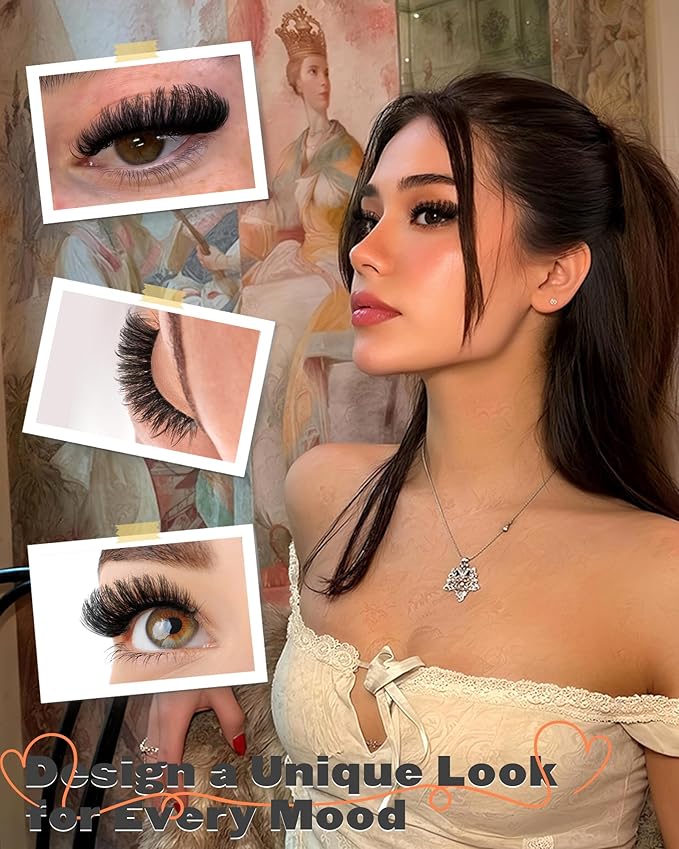 False Eyelashes Full Mink Lashes Long Eyelashes 200D Wispy Thick Russian Strip Lashes Cat Eye Volume Lash Strips D Curvature Dramatic 7 Pairs Fake Lash Extensions by Boahankuke