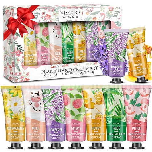 7 Pack Hand Cream Gifts Set for Women, Valentines Day Gifts for Her, Birthday Gifts for Women,Teacher Nurse Appreciation, Mini Moisturizing Hand Lotion Travel Size in Bulk for Dry Cracked Hands
