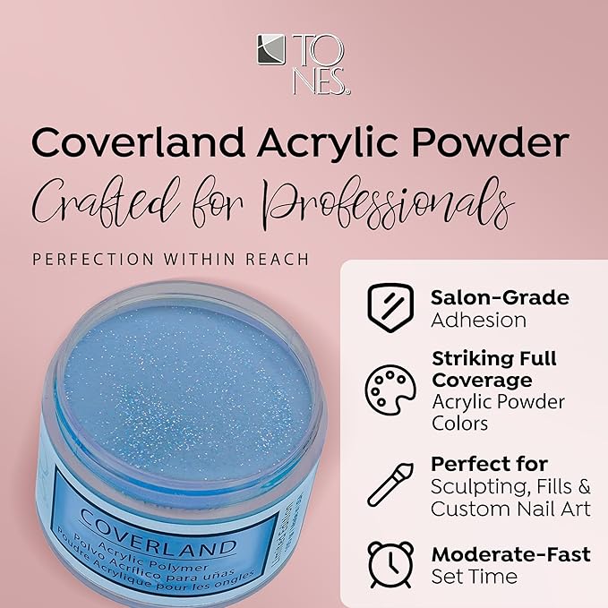 Tones Coverland Acrylic Nail Powder "Miss Independent" - Limited Edition Acrylic Powder for Nail Design, Sculpting, and Masking Nail Bed Imperfections - Professional Acrylic Nail Supplies - (1.5 Oz)