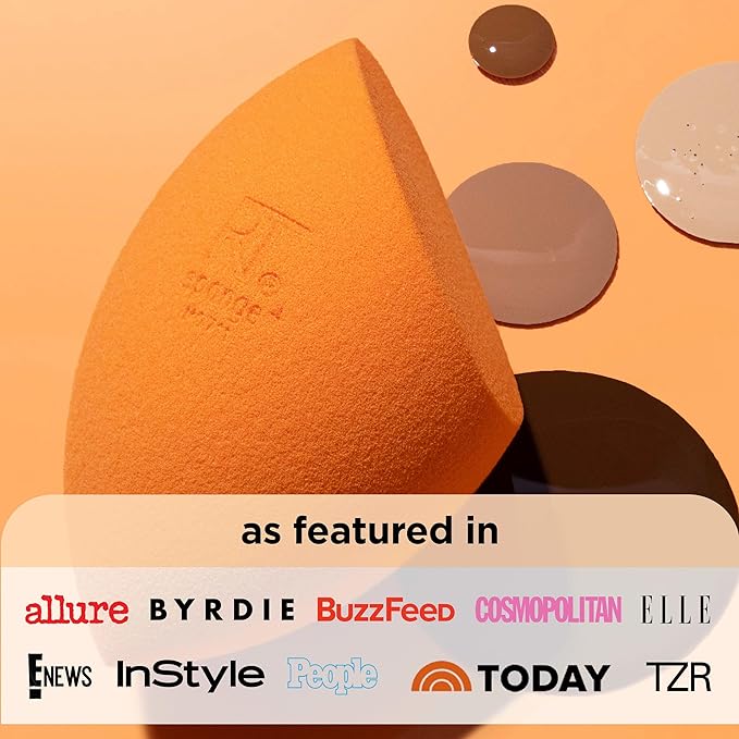 Real Techniques Miracle Complexion Sponge, Beauty Sponge For Makeup Blending & Foundation Application, Full Coverage, Streak-Free Professional Makeup Tool, Cruelty Free, Vegan, Latex Free, 2 Count